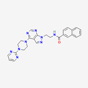 N-(2-(4-(4-(pyrimidin-2-yl)piperazin-1-yl)-1H-pyrazolo[3,4-d]pyrimidin-1-yl)ethyl)-2-naphthamide