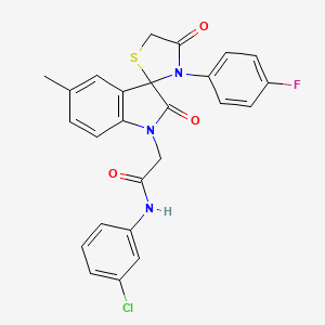 molecular formula C25H19ClFN3O3S B3020905 N-(3-chlorophenyl)-2-(3'-(4-fluorophenyl)-5-methyl-2,4'-dioxospiro[indoline-3,2'-thiazolidin]-1-yl)acetamide CAS No. 899987-16-7