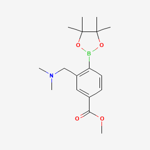 molecular formula C17H26BNO4 B3020911 2-Dimethylaminomethyl-4-(methoxycarbonyl)phenylboronic acid pinacol ester CAS No. 2377607-56-0
