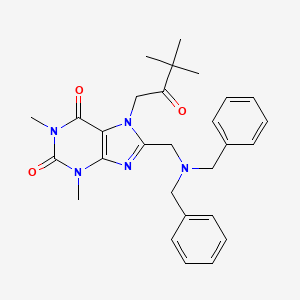 8-((dibenzylamino)methyl)-7-(3,3-dimethyl-2-oxobutyl)-1,3-dimethyl-1H-purine-2,6(3H,7H)-dione