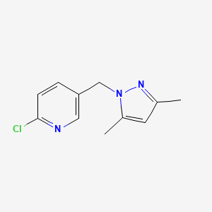 molecular formula C11H12ClN3 B3020914 2-chloro-5-[(3,5-dimethyl-1H-pyrazol-1-yl)methyl]pyridine CAS No. 956356-31-3