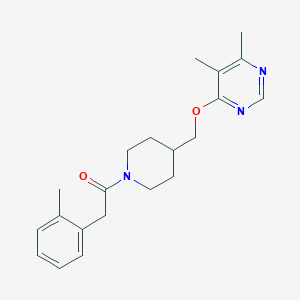 1-(4-(((5,6-Dimethylpyrimidin-4-yl)oxy)methyl)piperidin-1-yl)-2-(o-tolyl)ethan-1-one