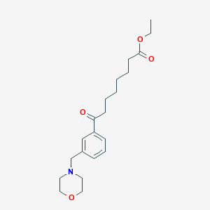 molecular formula C21H31NO4 B3020953 Ethyl 8-[3-(morpholin-4-ylmethyl)phenyl]-8-oxooctanoate CAS No. 898792-52-4