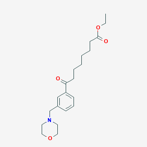 B3020953 Ethyl 8-[3-(morpholin-4-ylmethyl)phenyl]-8-oxooctanoate CAS No. 898792-52-4