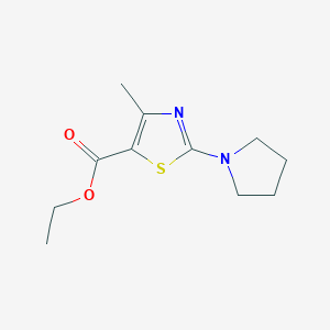 molecular formula C11H16N2O2S B3020976 Ethyl 4-methyl-2-pyrrolidin-1-yl-1,3-thiazole-5-carboxylate CAS No. 950269-69-9