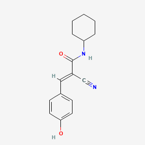 molecular formula C16H18N2O2 B3021041 (2E)-2-Cyano-N-cyclohexyl-3-(4-hydroxyphenyl)acrylamide CAS No. 351894-04-7
