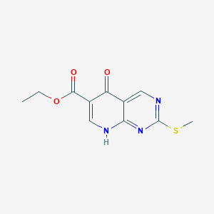 molecular formula C11H11N3O3S B3021078 Ethyl 2-(methylthio)-5-oxo-5,8-dihydropyrido[2,3-d]pyrimidine-6-carboxylate CAS No. 34711-92-7