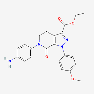 molecular formula C22H22N4O4 B3021200 Ethyl 6-(4-aminophenyl)-1-(4-methoxyphenyl)-7-oxo-4,5-dihydropyrazolo(3,4-c)pyridine-3-carboxylate CAS No. 503615-07-4