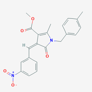 molecular formula C22H20N2O5 B302127 METHYL (4Z)-2-METHYL-1-[(4-METHYLPHENYL)METHYL]-4-[(3-NITROPHENYL)METHYLIDENE]-5-OXO-4,5-DIHYDRO-1H-PYRROLE-3-CARBOXYLATE 