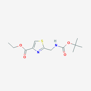 molecular formula C12H18N2O4S B3021297 Ethyl 2-(((tert-butoxycarbonyl)amino)methyl)thiazole-4-carboxylate CAS No. 96929-05-4