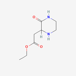 molecular formula C8H14N2O3 B3021306 Ethyl 2-(3-oxopiperazin-2-yl)acetate CAS No. 33422-35-4