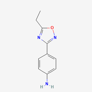 molecular formula C10H11N3O B3021316 4-(5-Ethyl-1,2,4-oxadiazol-3-yl)aniline CAS No. 10185-71-4