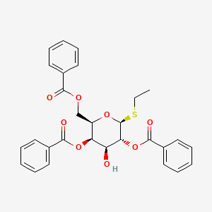 molecular formula C29H28O8S B3021351 (2R,3R,4S,5R,6S)-2-((Benzoyloxy)methyl)-6-(ethylthio)-4-hydroxytetrahydro-2H-pyran-3,5-diyl dibenzoate CAS No. 1423018-01-2