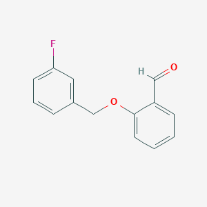 molecular formula C14H11FO2 B3021397 2-[(3-Fluorobenzyl)oxy]benzaldehyde CAS No. 172685-67-5