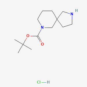 molecular formula C13H25ClN2O2 B3021547 tert-Butyl 2,7-diazaspiro[4.5]decane-7-carboxylate hydrochloride CAS No. 1279856-08-4