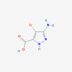 molecular formula C4H4BrN3O2 B3021565 3-amino-4-bromo-1H-pyrazole-5-carboxylic acid CAS No. 351990-74-4