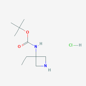 molecular formula C10H21ClN2O2 B3021656 tert-butyl N-(3-ethylazetidin-3-yl)carbamate hydrochloride CAS No. 1523606-47-4