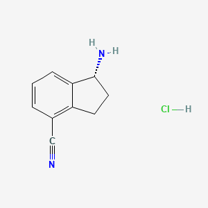 molecular formula C10H11ClN2 B3021756 (R)-1-Amino-2,3-dihydro-1H-indene-4-carbonitrile hydrochloride CAS No. 1306763-29-0