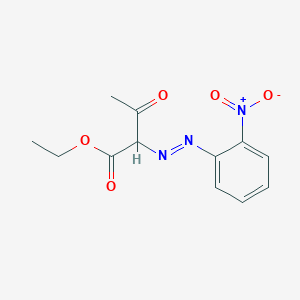 molecular formula C12H13N3O5 B3021808 Butanoic acid, 2-[(2-nitrophenyl)azo]-3-oxo-, ethyl ester CAS No. 33165-45-6