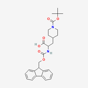 molecular formula C28H34N2O6 B3021959 2-(9H-fluoren-9-ylmethoxycarbonylamino)-3-[1-[(2-methylpropan-2-yl)oxycarbonyl]piperidin-4-yl]propanoic acid CAS No. 313052-02-7