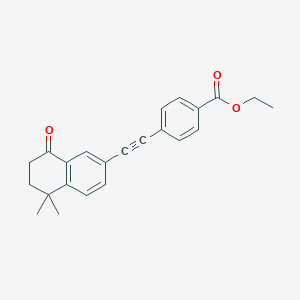 molecular formula C23H22O3 B030220 Benzoic acid, 4-((5,6,7,8-tetrahydro-5,5-dimethyl-8-oxo-2-naphthalenyl)ethynyl)-, ethyl ester CAS No. 166978-49-0