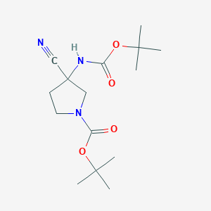 molecular formula C15H25N3O4 B3022038 tert-Butyl 3-(tert-butoxycarbonylamino)-3-cyanopyrrolidine-1-carboxylate CAS No. 1364663-43-3