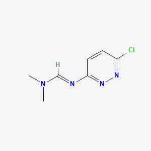 molecular formula C7H9ClN4 B3022065 [2-(6-Chloro-3-pyridazinyl)-2-azavinyl]dimethylamine CAS No. 35053-55-5