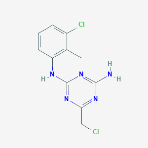 molecular formula C11H11Cl2N5 B3022088 6-(chloromethyl)-N-(3-chloro-2-methylphenyl)-1,3,5-triazine-2,4-diamine CAS No. 644959-92-2