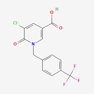 5-Chloro-6-oxo-1-(4-(trifluoromethyl)benzyl)-1,6-dihydropyridine-3-carboxylic acid