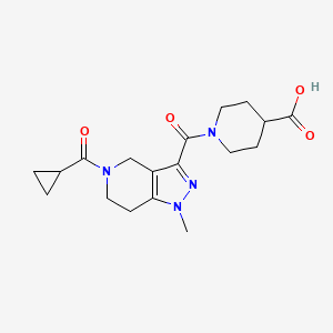 1-{[5-(cyclopropylcarbonyl)-1-methyl-4,5,6,7-tetrahydro-1H-pyrazolo[4,3-c]pyridin-3-yl]carbonyl}piperidine-4-carboxylic acid