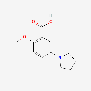 molecular formula C12H15NO3 B3022184 2-methoxy-5-(pyrrolidin-1-yl)benzoic acid CAS No. 947013-04-9
