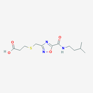 molecular formula C12H19N3O4S B3022194 3-{[(5-{[(3-Methylbutyl)amino]carbonyl}-1,2,4-oxadiazol-3-yl)methyl]thio}propanoic acid CAS No. 1119449-71-6