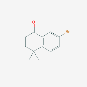 molecular formula C12H13BrO B030222 7-Bromo-4,4-dimethyl-3,4-dihydronaphthalen-1(2H)-one CAS No. 166978-46-7