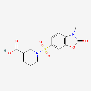 1-[(3-Methyl-2-oxo-2,3-dihydro-1,3-benzoxazol-6-yl)sulfonyl]piperidine-3-carboxylic acid
