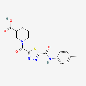 molecular formula C17H18N4O4S B3022213 1-[(5-{[(4-Methylphenyl)amino]carbonyl}-1,3,4-thiadiazol-2-yl)carbonyl]piperidine-3-carboxylic acid CAS No. 1142202-73-0