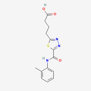 molecular formula C14H15N3O3S B3022219 4-(5-{[(2-Methylphenyl)amino]carbonyl}-1,3,4-thiadiazol-2-yl)butanoic acid CAS No. 1142210-01-2