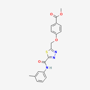 molecular formula C19H17N3O4S B3022220 Methyl 4-[(5-{[(3-methylphenyl)amino]carbonyl}-1,3,4-thiadiazol-2-yl)methoxy]benzoate CAS No. 1142210-19-2