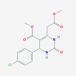 molecular formula C15H15ClN2O5 B3022241 Methyl 4-(4-chlorophenyl)-6-(2-methoxy-2-oxoethyl)-2-oxo-1,2,3,4-tetrahydro-5-pyrimidinecarboxylate CAS No. 952183-64-1