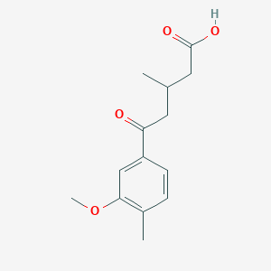 molecular formula C14H18O4 B3022313 5-(3-Methoxy-4-methylphenyl)-3-methyl-5-oxovaleric acid CAS No. 951885-24-8