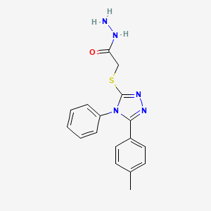 B3022356 2-{[5-(4-methylphenyl)-4-phenyl-4H-1,2,4-triazol-3-yl]thio}acetohydrazide CAS No. 500119-41-5