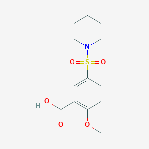 molecular formula C13H17NO5S B3022360 2-Methoxy-5-(piperidin-1-ylsulfonyl)benzoic acid CAS No. 168890-58-2