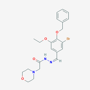 molecular formula C22H26BrN3O4 B302243 N-[(Z)-(3-bromo-5-ethoxy-4-phenylmethoxyphenyl)methylideneamino]-2-morpholin-4-ylacetamide 