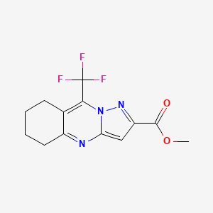 molecular formula C13H12F3N3O2 B3022471 Methyl 9-(trifluoromethyl)-5,6,7,8-tetrahydropyrazolo[5,1-b]quinazoline-2-carboxylate CAS No. 1142211-03-7