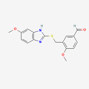 4-Methoxy-3-{[(5-methoxy-1H-benzimidazol-2-yl)-thio]methyl}benzaldehyde