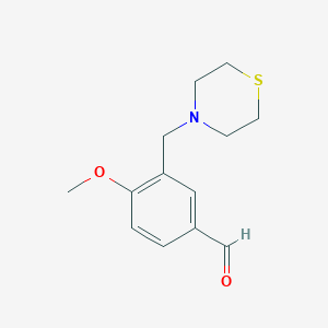 molecular formula C13H17NO2S B3022526 4-Methoxy-3-(thiomorpholin-4-ylmethyl)benzaldehyde CAS No. 438531-41-0