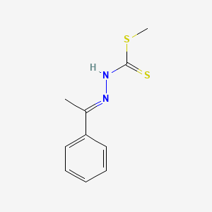 {[(Methylsulfanyl)methanethioyl]amino}(1-phenylethylidene)amine