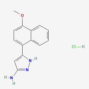 molecular formula C14H14ClN3O B3022557 3-(4-methoxy-1-naphthyl)-1H-pyrazol-5-amine hydrochloride CAS No. 1031793-39-1