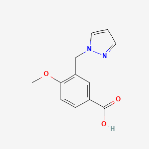 molecular formula C12H12N2O3 B3022577 4-methoxy-3-(1H-pyrazol-1-ylmethyl)benzoic acid CAS No. 956964-23-1
