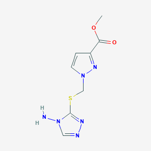 molecular formula C8H10N6O2S B3022618 methyl 1-{[(4-amino-4H-1,2,4-triazol-3-yl)thio]methyl}-1H-pyrazole-3-carboxylate CAS No. 925580-03-6