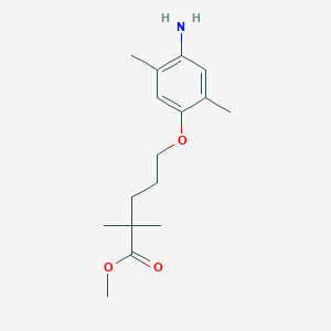 molecular formula C16H25NO3 B3022724 Methyl 5-(4-amino-2,5-dimethylphenoxy)-2,2-dimethylpentanoate CAS No. 147686-70-2